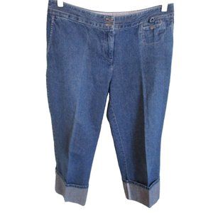 J Jill Genuine Fit Wide Cuff Cropped/Capri Jeans Size 8P